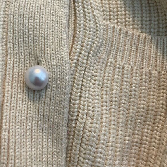 Adam Lippes Belted Embellished Ribbed Ivory Cardigan Sweater XS - Picture 11 of 11